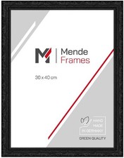 MendeFrames Cornice Portafoto Barocca H530 Cornice in Legno Nero 20x28 cm con Vetro Artificiale