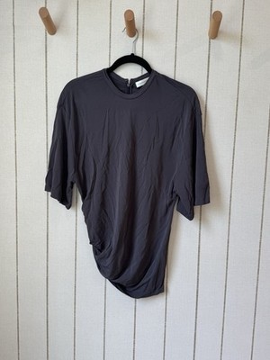 Christopher Esber Side Cowl Waist Tee Shirt Gray Women s 8 Short Sleeve