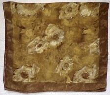 LONG SEMI-SHEER GOLD  BROWN FLORAL SCARF