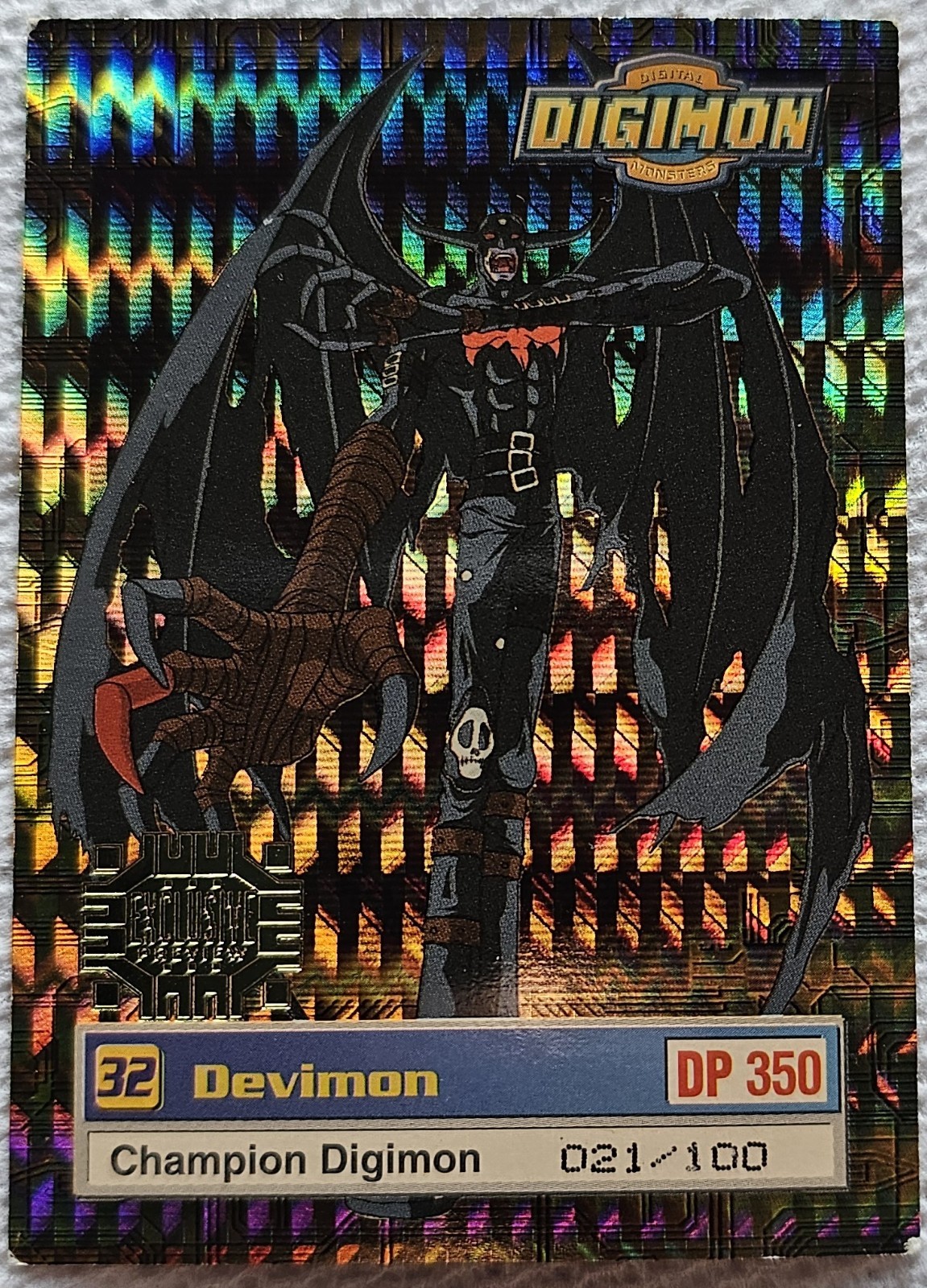 Digimon *DEVIMON* #30 Gold Prism Holo Exclusive Preview Numbered 021/100