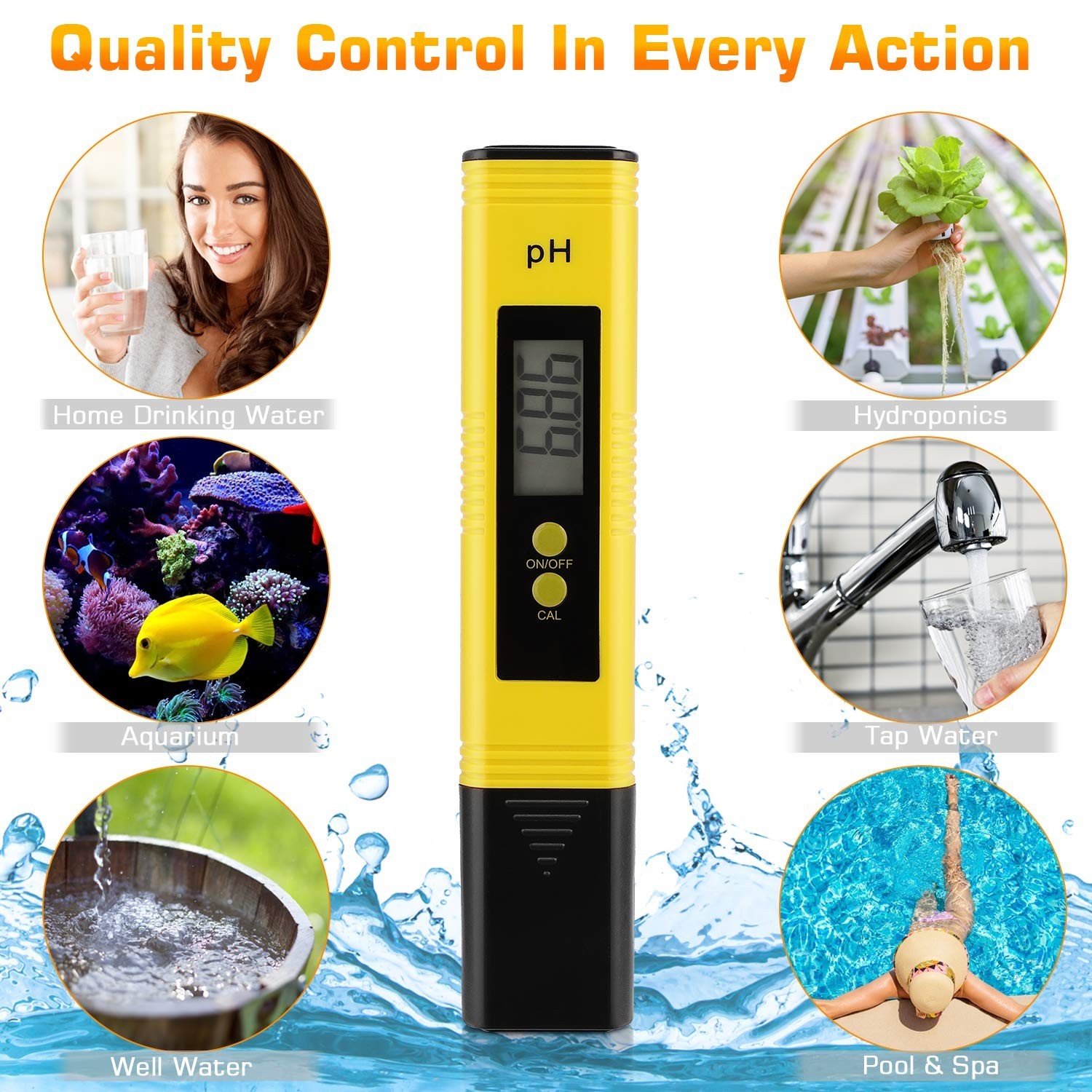 Portable Hydroponic pH Tester Pen for Accurate Drinking Water & Aquarium Testing