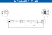 ATE 24.5104-0378.3 Bremsschlauch FüR Abarth, Chrysler, Fiat, Lancia