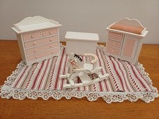Vintage Dolls House Child's Nursery Bedroom Furniture - 2 Chests, Toy Box etc