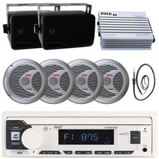 Pyle MP3 Receiver, 4x 6.5" 150W Speakers, 2x 3.5" Indoor/Outdoor Speakers, Amp