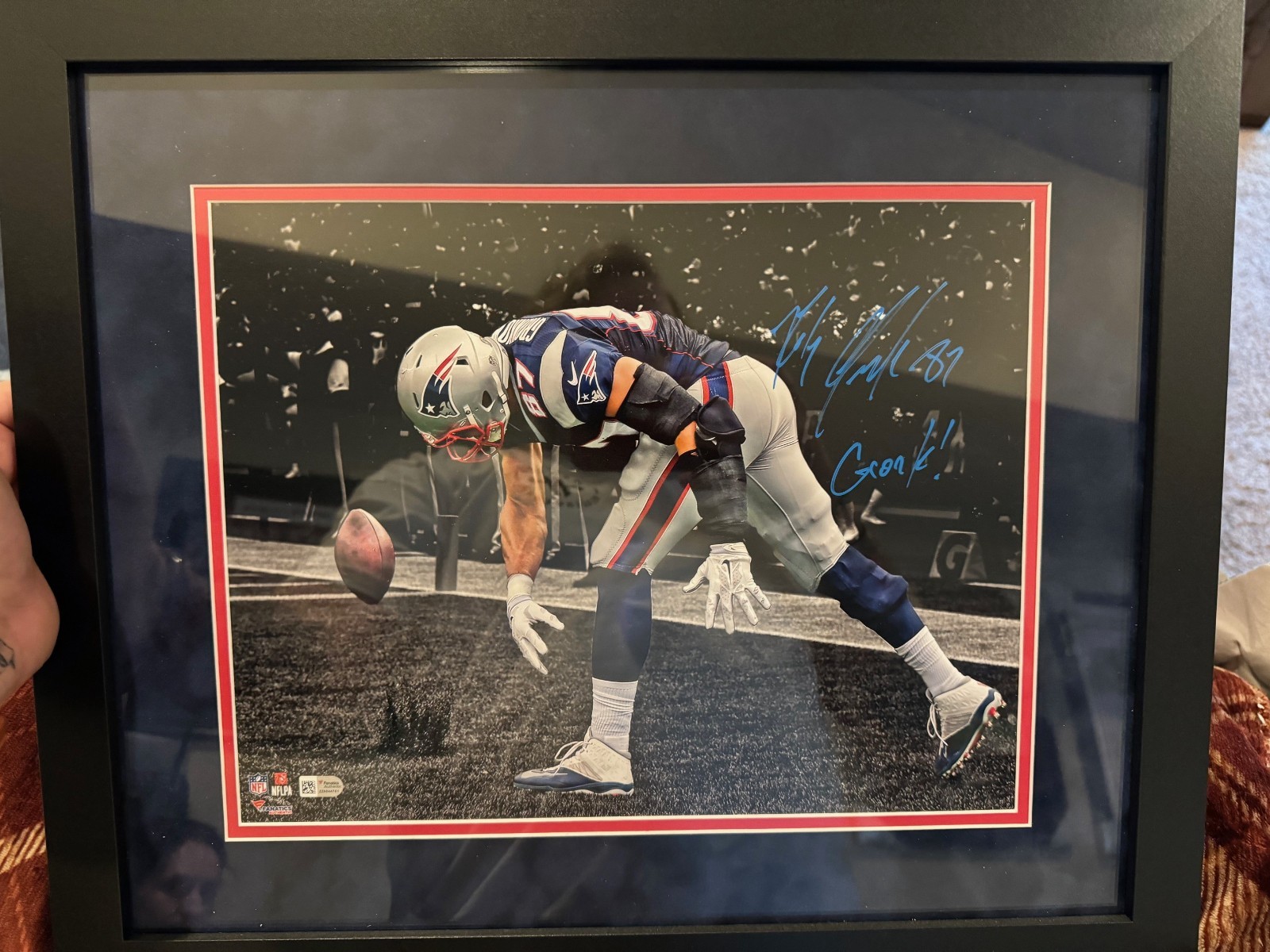 Rob Gronkowski Autographed Signed New England Patriots framed 11x14 photo 