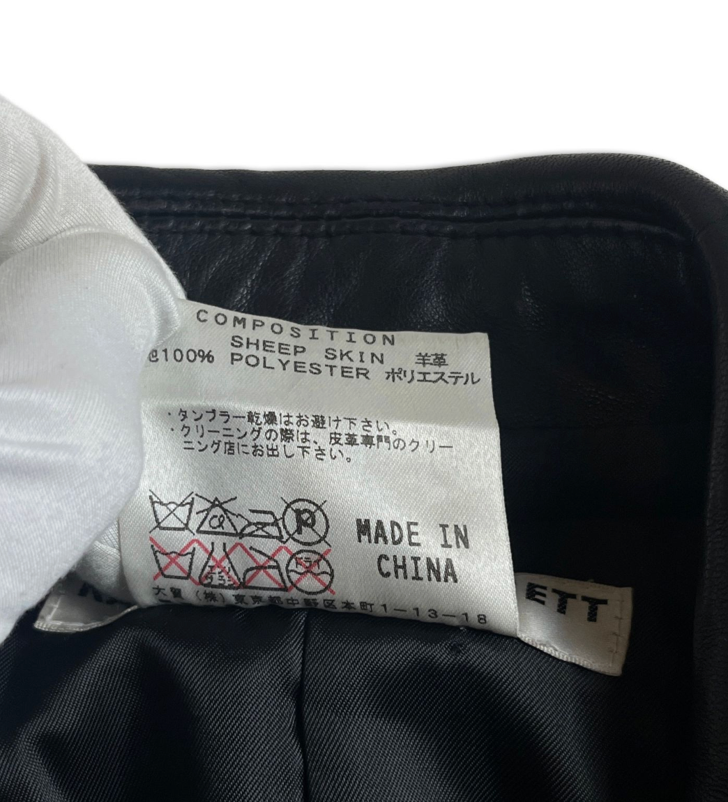 KATHARINE HAMNETT LONDON Black Sheep Skin Leather Riders Jacket