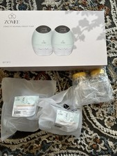 Zomee Fit Wearable Electric Breast Pump Set of 2 with Shield Kit  Bottles