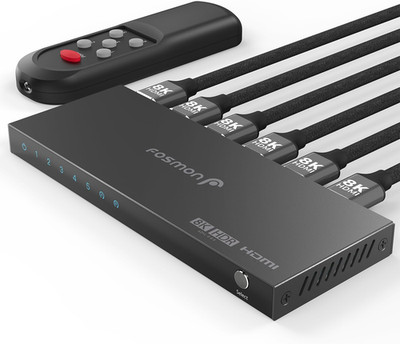 5-Port HDMI 8K Switch with Remote, Support 8K@60Hz 4K@120Hz HDR10+ HDCP 2.3 High
