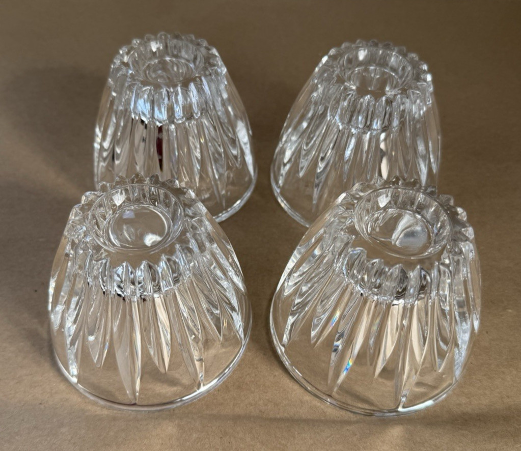 Mikasa City Style Crystal Glass Votive Candle Holders (4)