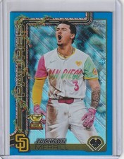 2025 Topps Holiday - Jackson Merrill #H30 Holiday Blue Metallic Glitter