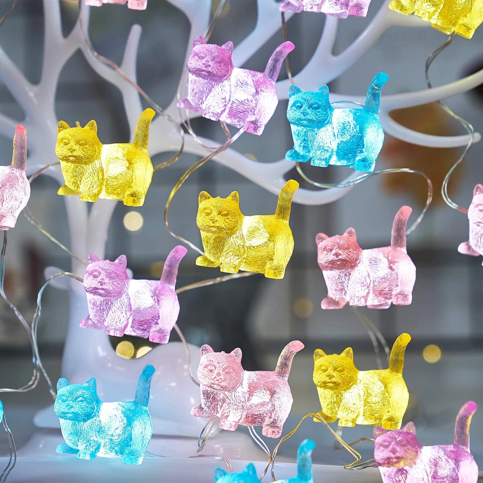 Belniak Cute Cat Decorative Lights Gifts Outdoor Fairy Small, Multicolor