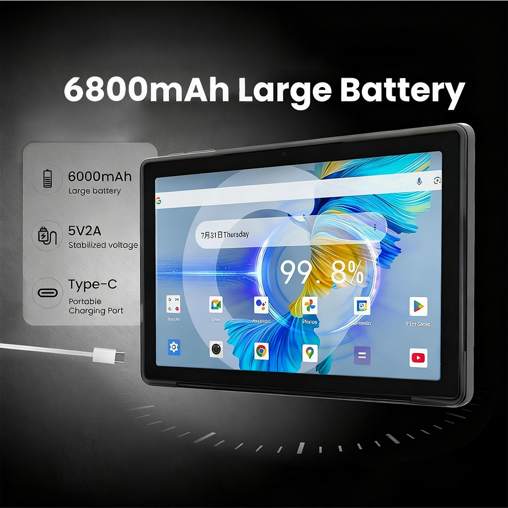 10 Hüvelykes Táblagép, Android 13, Nyolcmagos, 12 GB RAM 128 GB ROM 512 Gb Tf 8000 Mah 5g Wifi Bt 5 0 Kettos Kamera Billentyuzettel Es Egerrel Kek X900 Blue Emag