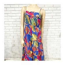 Farm Rio Beaks & Bananas Midi Dress | Tropical Print | Vibrant Resortwear | M