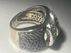 VTG Sterling Silver Black & White CZ Pave GOTHIC Cocktail Ring Size 6.5 9g — photo 9
