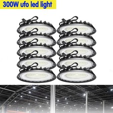 10Pack 300W UFO Led High Bay Light Warehouse Factory Commercial Industrial Light