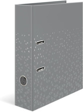 A4 Lever Arch File Grey, 70Mm Spine, Heavy Duty Folder with Pattern Motif, Gloss