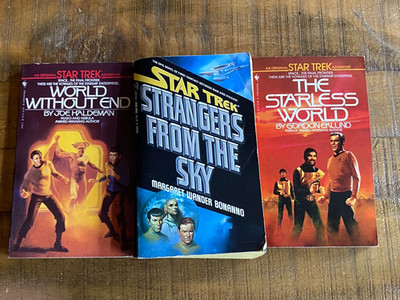 Star Trek TOS 3 Novels Strangers From The Sky Starless World World W/O End