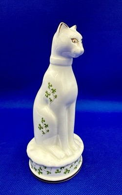 Royal Tara Fine Bone China White Cat Figure Handmade in Ireland Book of Kells