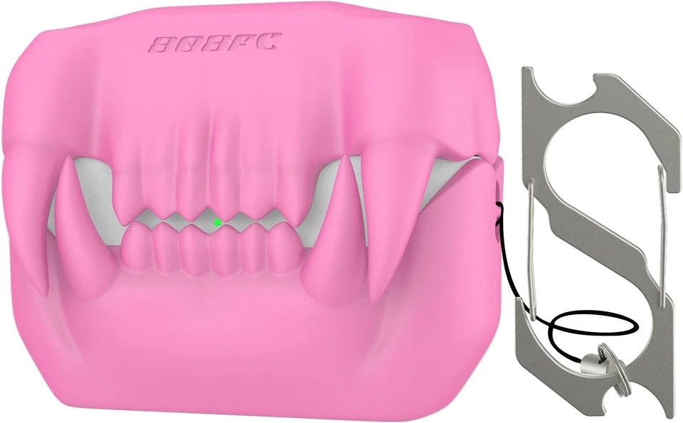 3D Tiger Tooth Protective Case for AirPods Pro 2 in Vibrant Pink - Stylish & Fun - Image 3 of 4
