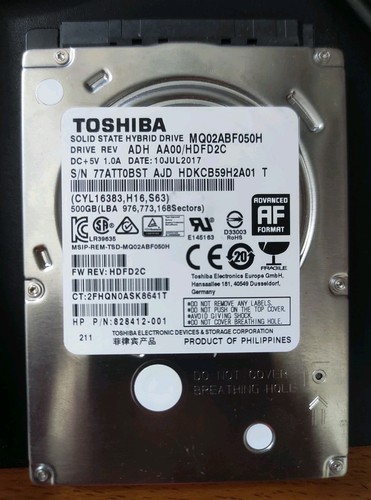FESTPLATTE SSHD TOSHIBA MQ02ABF050H 500GB 5.4K 64MB SATA III 2.5''