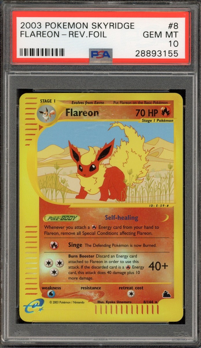 Pokemon Flareon Skyridge Reverse Holo Rare #8 PSA 10 Gem Mint | eBay