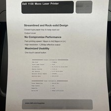 Dell 1130N Standard Laser Printer LOW PAGE COUNT 85 TONER TESTED AND WORKING