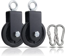 SERTT Gym Pulley System, Fitness Swivel Wheel with Hanging Strap 2 PCS 