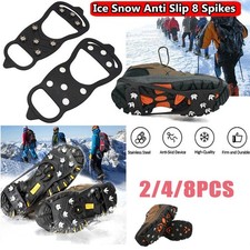 Ice Snow Anti Slip 8 Spikes Grips Grippers Cr...