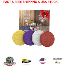 Men's Shaving Soap, Wet Shaving Puck, 4 Pack, 2.5oz Each, Suitable for Use with