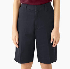 Dickies Girls School Uniform Classic Fit Bermuda Stretch Black Shorts, Size 5