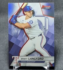 Wyatt Langford Chrome Refractor 2025 Bowman's Best Baseball #63 Texas Rangers