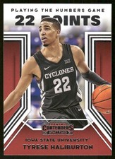 2020 Panini Contenders Draft Picks #8 Tyrese Haliburton Playing the Numbers Game