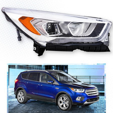Headlight Assembly Fit for 2017 2018 2019 Ford Escape Halogen Projector Headlamp