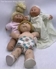 Vintage Cabbage Patch Kids Blue Eyes Removable Clothes Baby Doll Lot Of 3