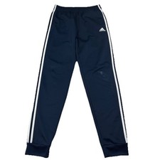 Adidas Youth Track Pants XL 18/20 24x29 Navy White Stripes Joggers - Flaw Knee