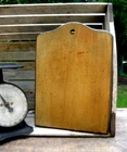 Primitive Antique Wood Tombstone Bread Cutting Board New Black Milk Paint