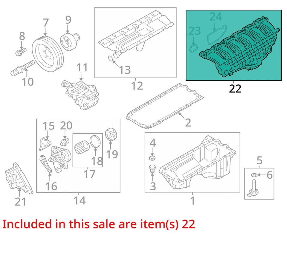 Colector de admisión 3,0 L turbo compatible con BMW X6 758601 11-19 Foto 2 de 4