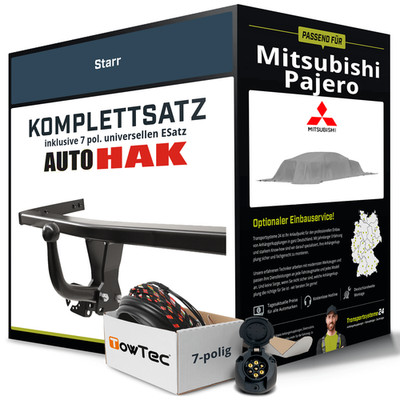 Für MITSUBISHI Pajero III Typ V60,V70 Anhängerkupplung starr +eSatz 7pol uni 00-