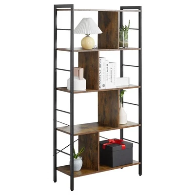 HOMCOM Industrial Storage Shelf Bookcase Closet Floor Standing Display Rack