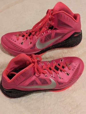 Nike Hyperdunk 2014 Pink Fire Metallic Silver Pink Black Basketball Shoe Size 10