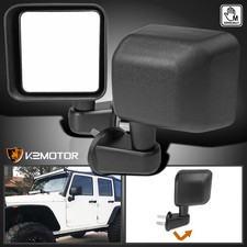 Fits 2007-2018 Jeep Wrangler Jk Black Manual Adjust View Side Mirrors Leftright Fits 2007-2018 Jeep Wrangler Jk Black Manual Adjust View Side Mirrors Leftright