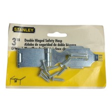 Vintage Stanley 75-5250 3" Latching Double Hinge Safety Hasp Zinc Made in USA