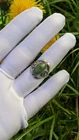 Vintage Ring With Green Nephrite Cabochon, 925 Sterling Silver, Openwork Band