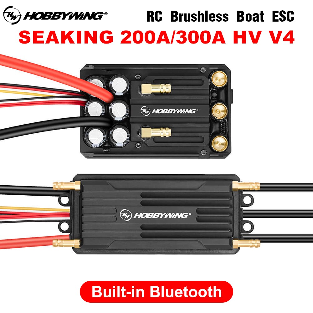 HOBBYWING RC Seaking ESC 200A/300A HV V4 lP67 Bluetooth BEC For