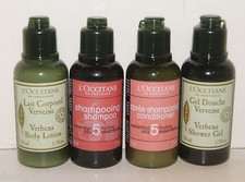 NEW L'OCCITANE 4 pc SHAMPOO CONDITIONER, BODY LOTION SHOWER GEL Travel Set