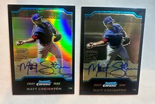 Matt Creighton - 2004 Bowman Chrome 1st Year Rookie RC Auto Refractor + Base Lot