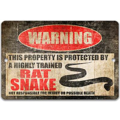 Rat Snake Property Protected Sign, Snake Gift, Pet Reptile Novelty, Z-PIS284