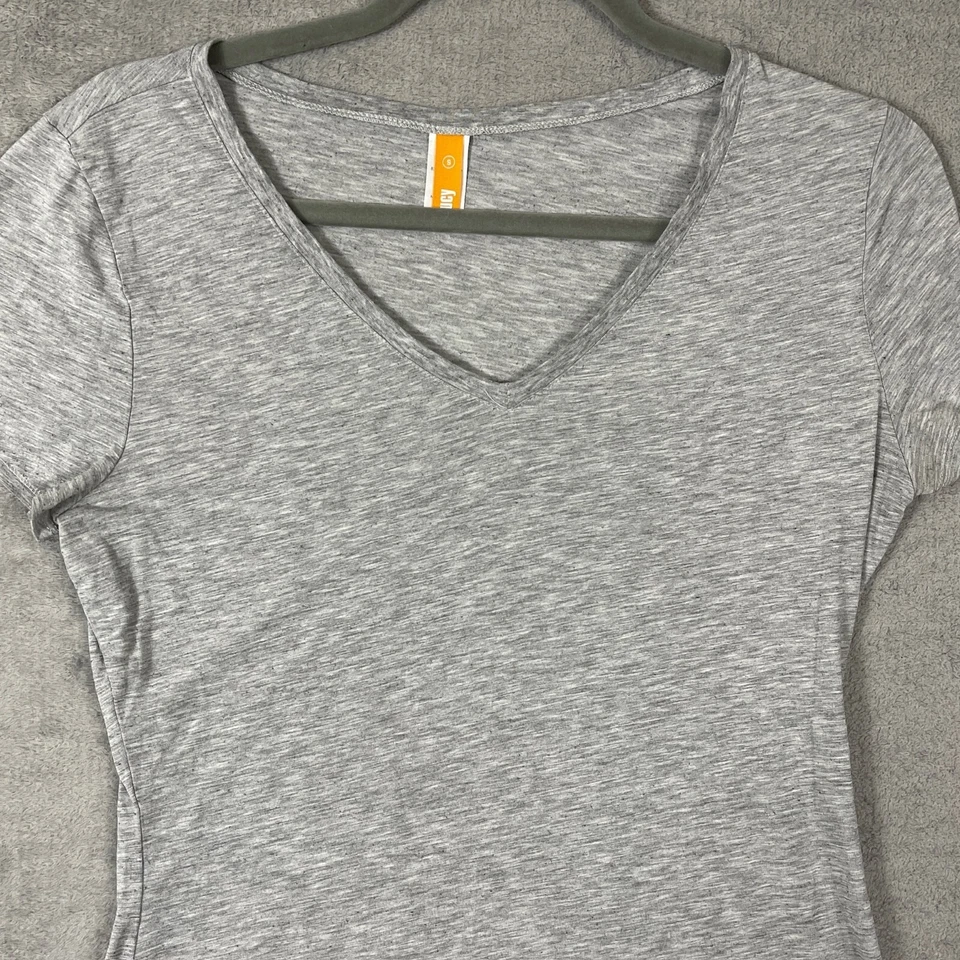Pullover Lucy Top Mujer Talla S Gris Atlético Cuello en V Manga Corta Informal Pequeño Foto 2 de 4