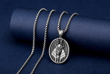 New Mens pure tin Egyptian Anubis Pendant Necklace For Men