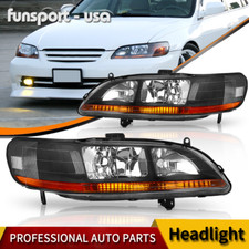 Black Headlights For 1998 1999 2000 2001 2002 Honda Accord Amber Reflector Lamps Black Headlights For 1998 1999 2000 2001 2002 Honda Accord Amber Reflector Lamps